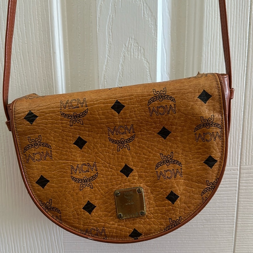 MCM cross body saddle bag